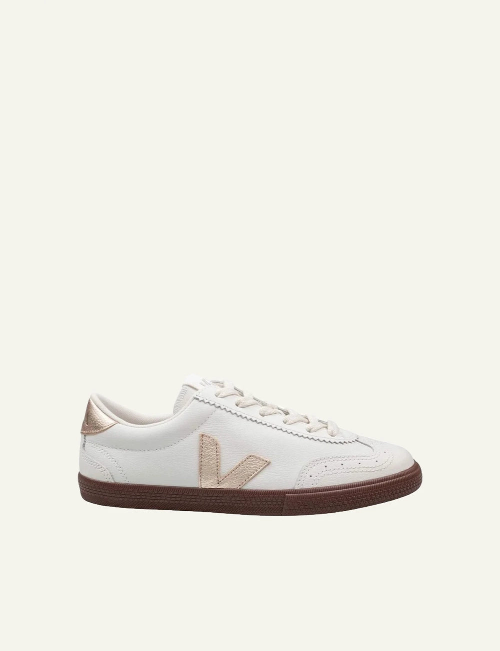 Veja Volley sneakers white beige V logo gum sole side view