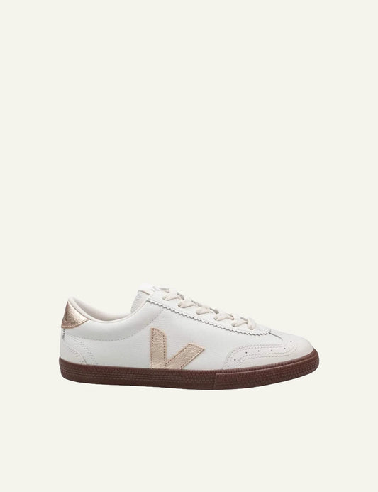 Veja Volley sneakers white beige V logo gum sole side view