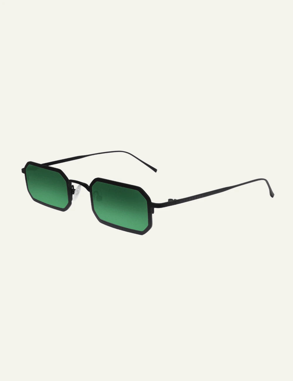 We Are Eyes Gamma sunglasses black frame green lenses side view