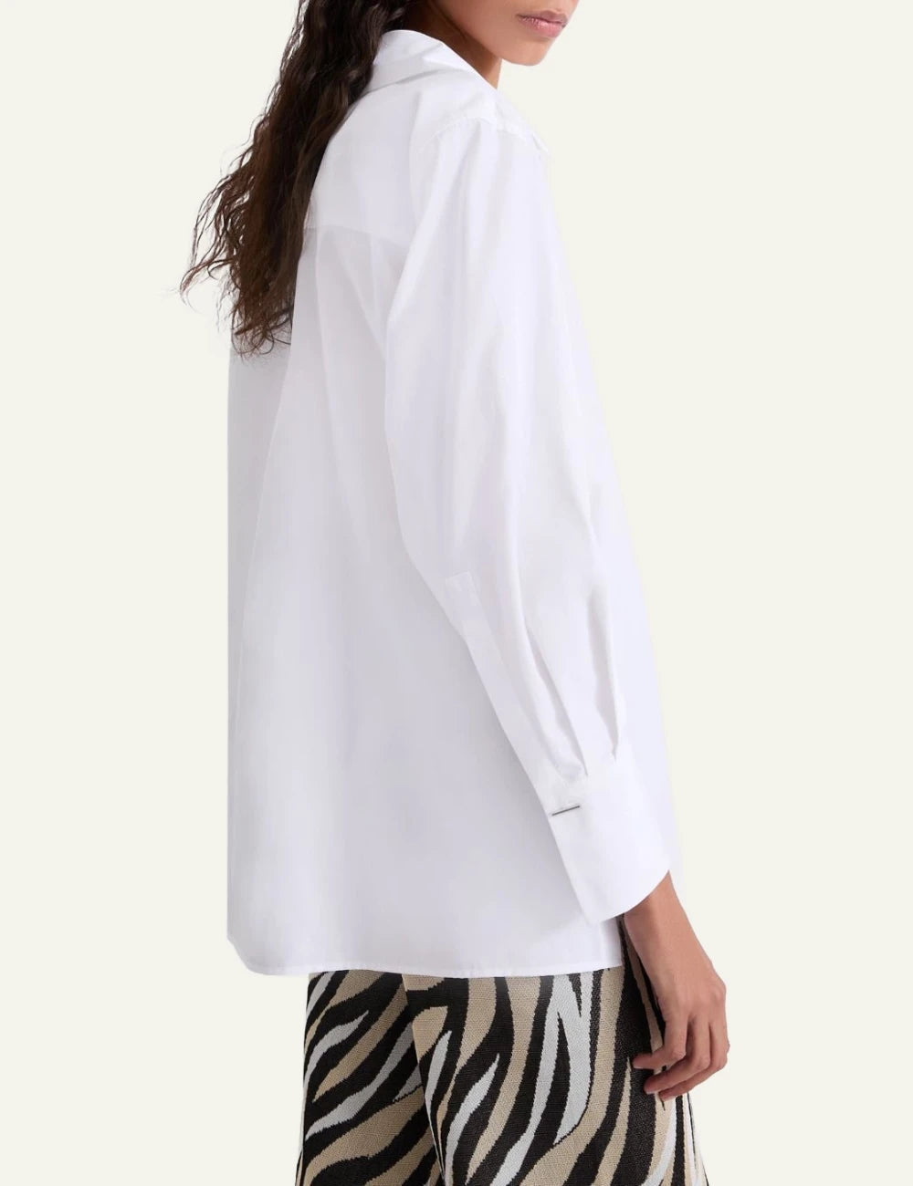 White Longline Shirt With Tie Detail back