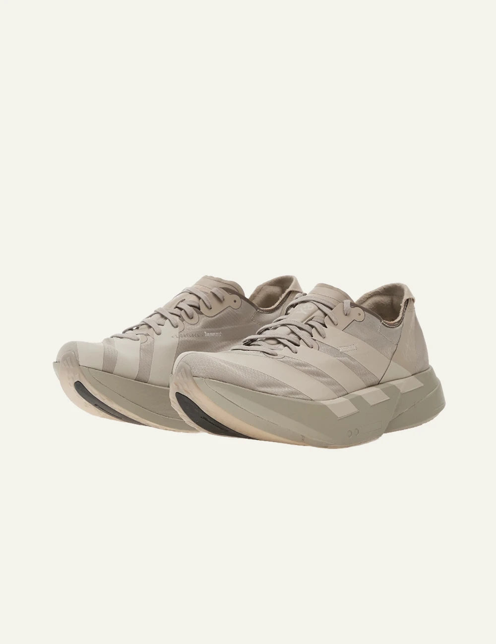 Y-3 beige technical sneakers chunky sole angled view