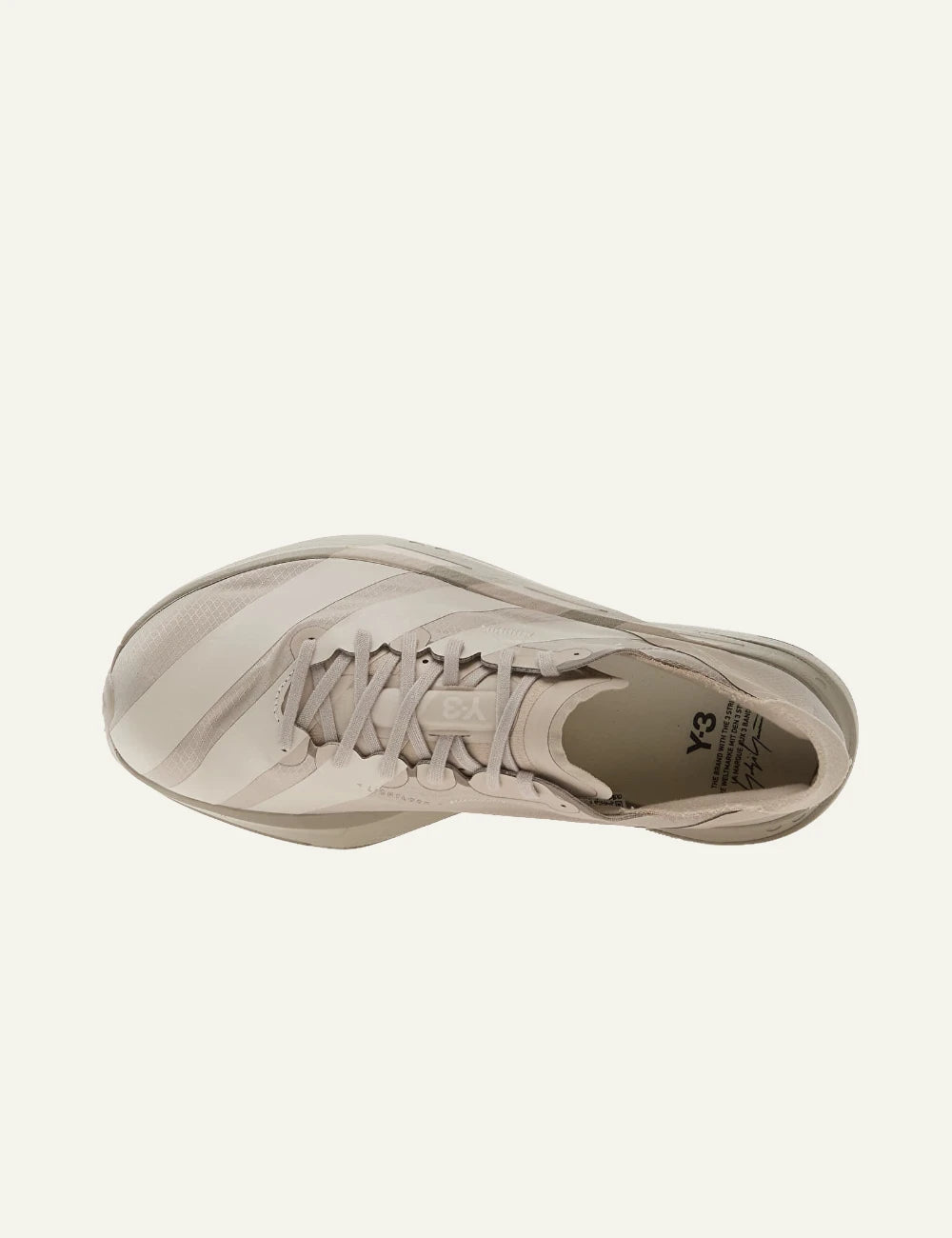 Y-3 beige technical sneakers chunky sole top view