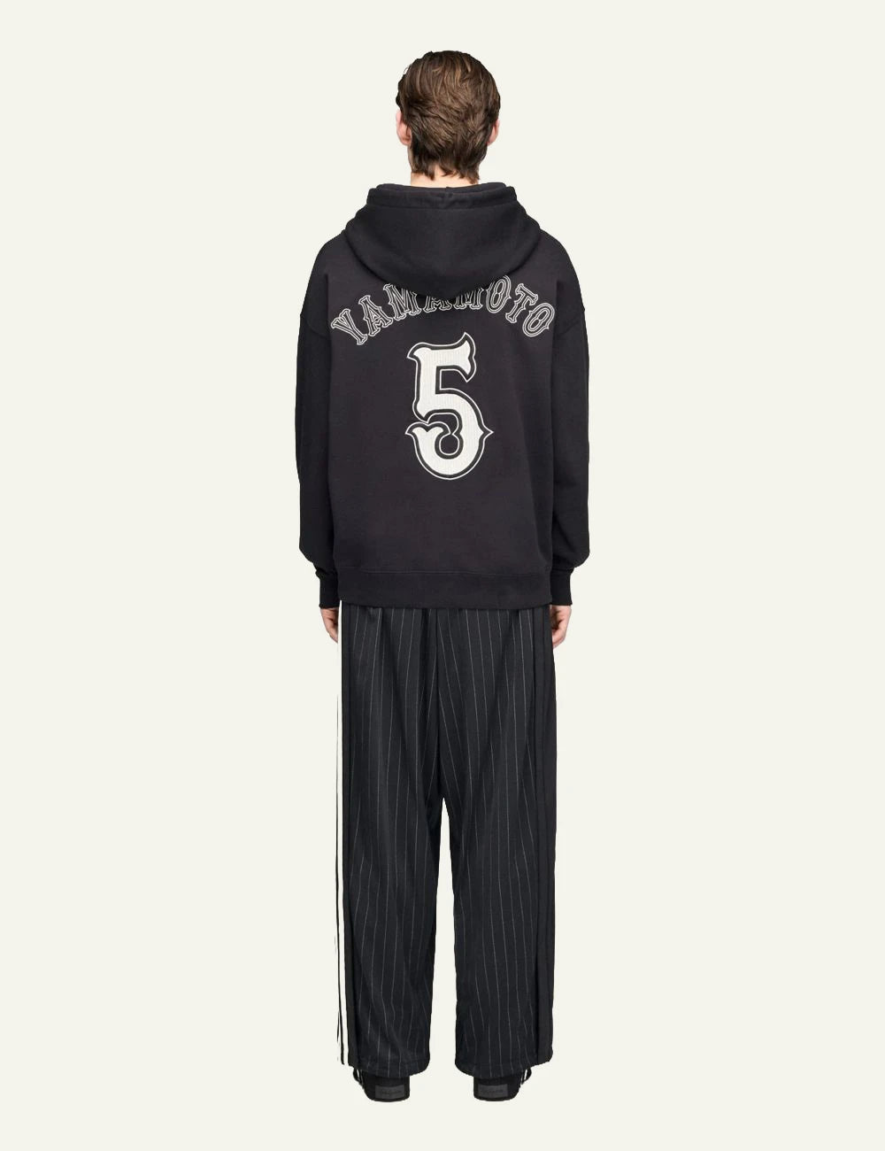 Y-3 Elite 5 hoodie black logo graphic back view