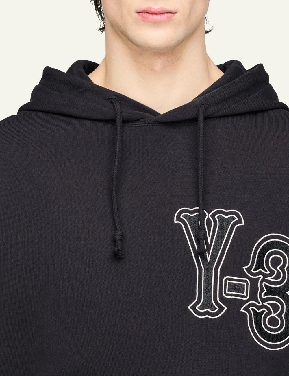 Y-3 Elite 5 hoodie black logo graphic front logo view