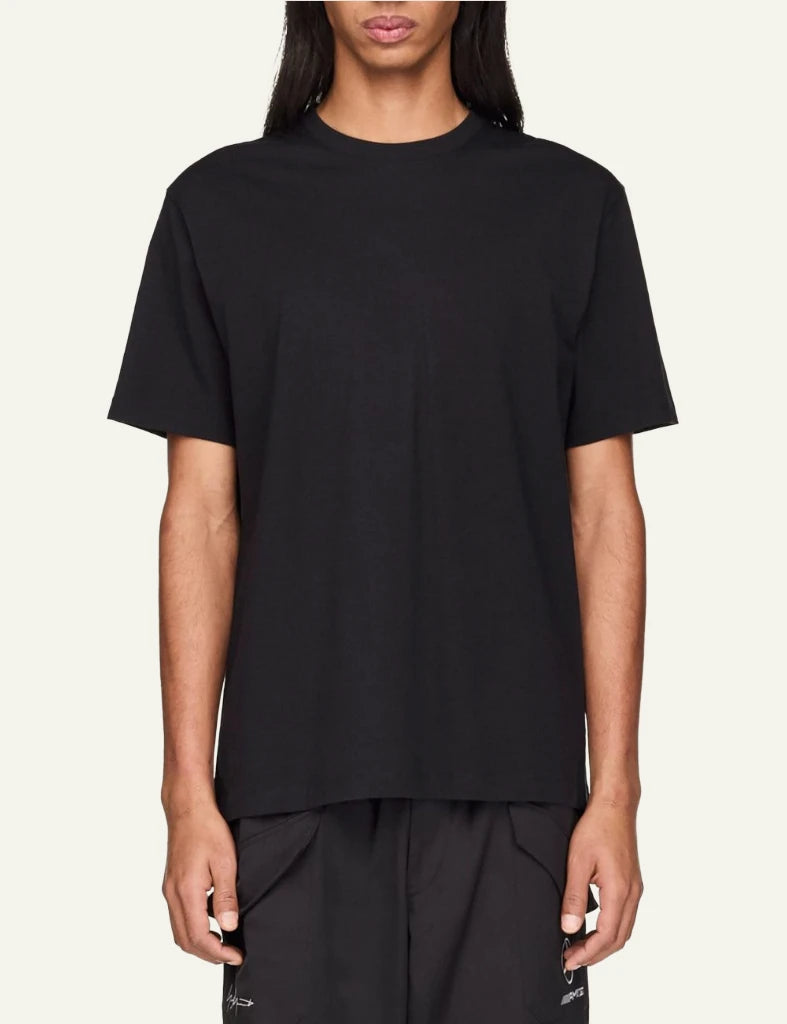 Y-3 Mercedes Logo Stack tee black short sleeve crewneck front model view