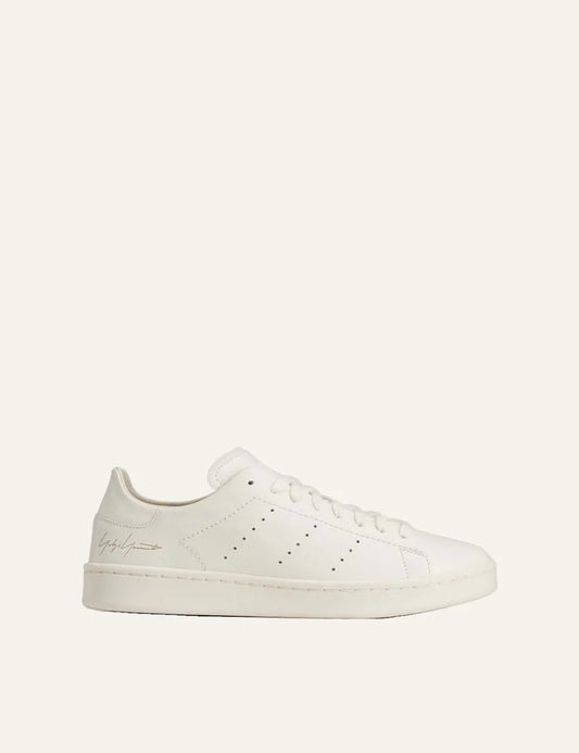 Y-3 men's off-white leather sneakers with Yohji Yamamoto signature