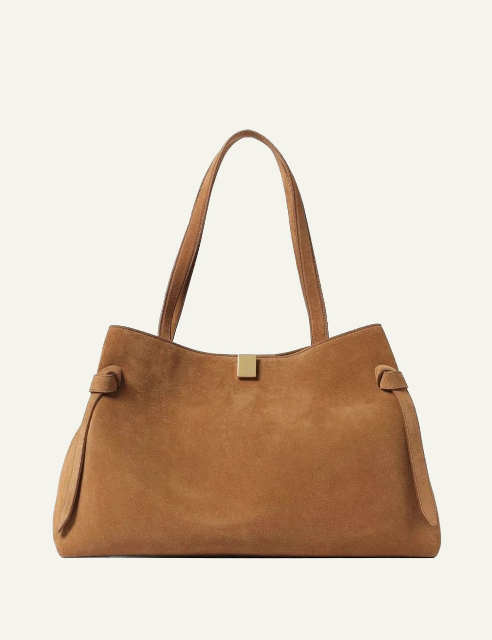  Yuzefi Gyoza suede tote bag cognac front view