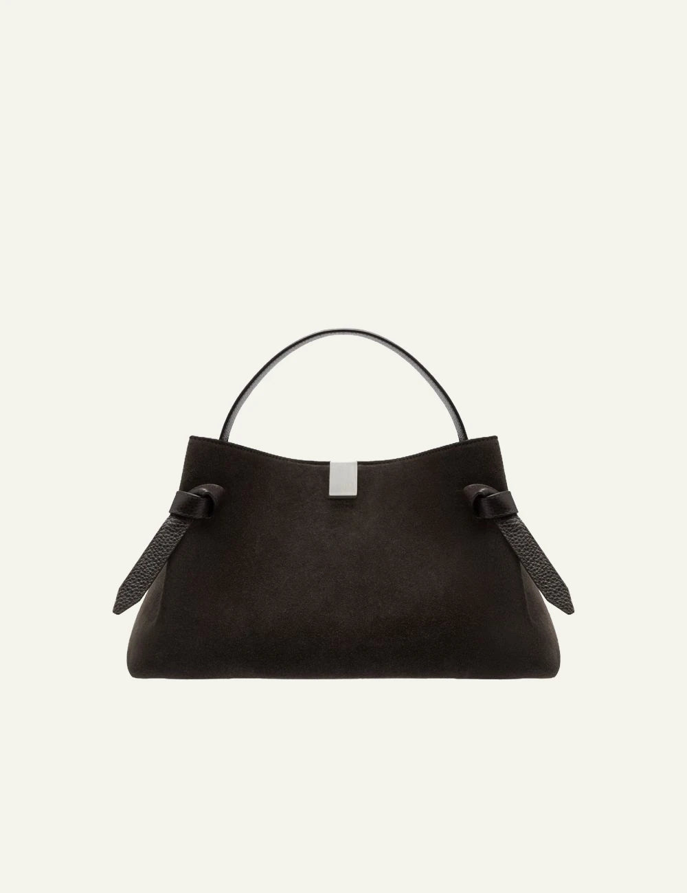 Yuzefi Gyoza ganache suede top handle bag