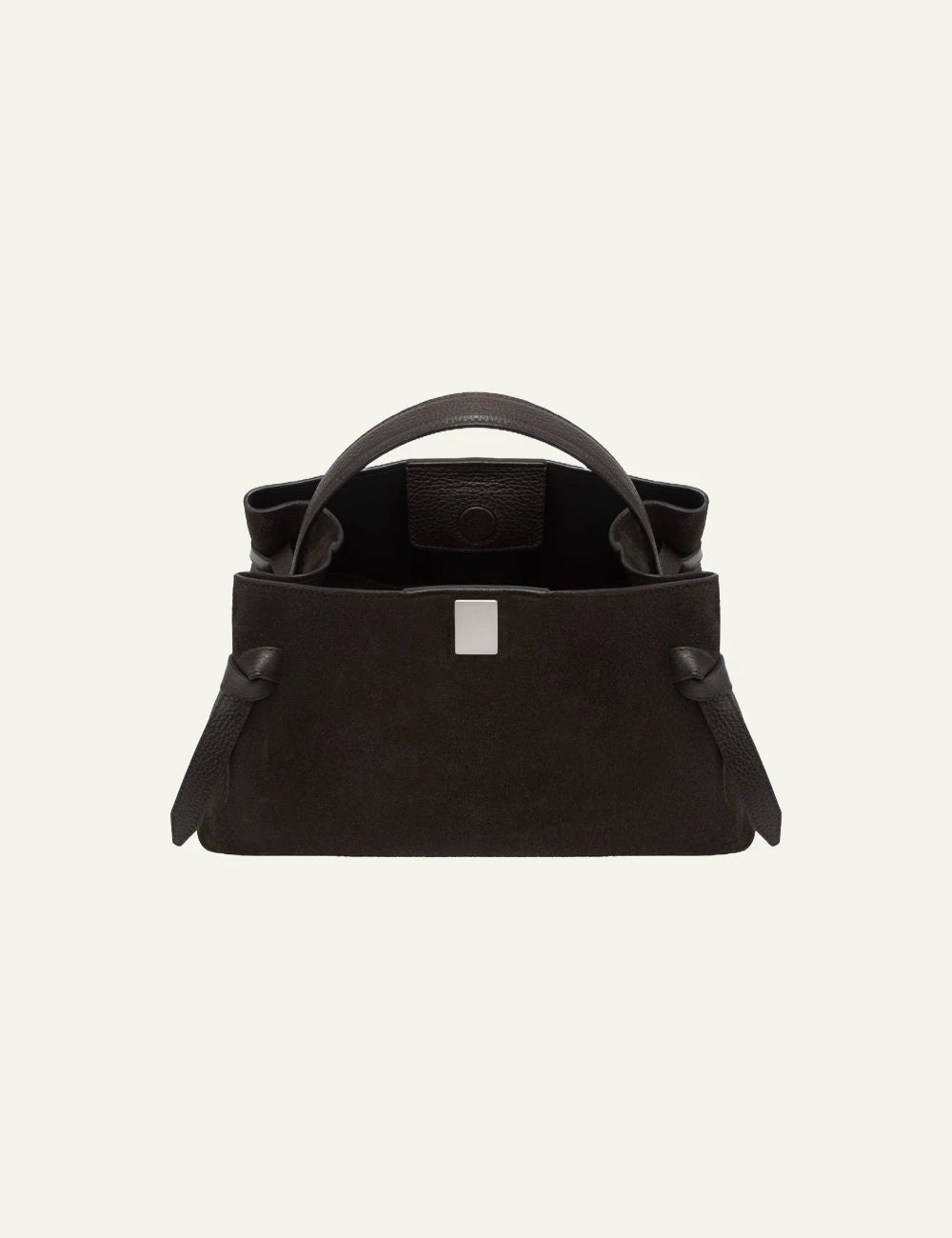Yuzefi Gyoza ganache suede top handle bag top