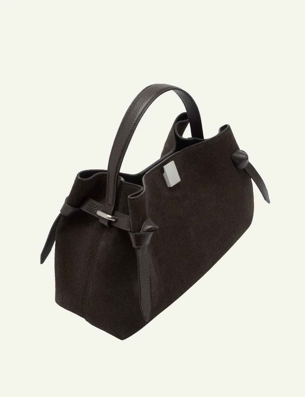 Yuzefi Gyoza ganache suede top handle bag top