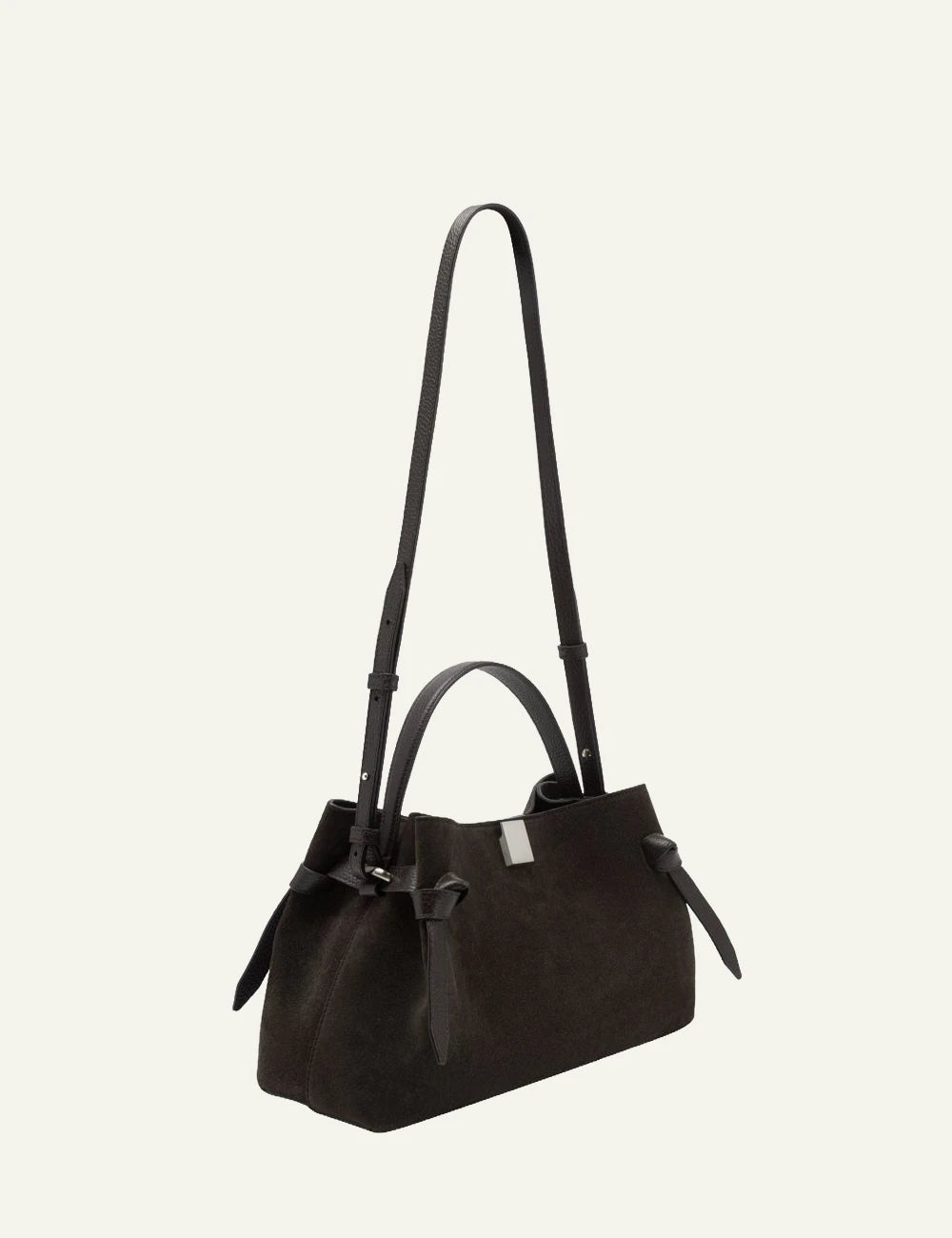 Yuzefi Gyoza ganache suede top handle bag side