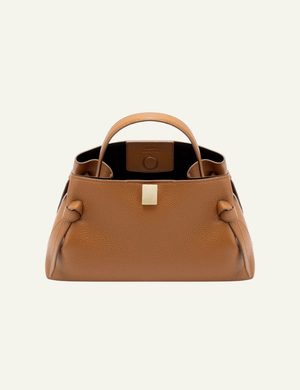 Yuzefi Gyoza pebble leather bag hazel open view