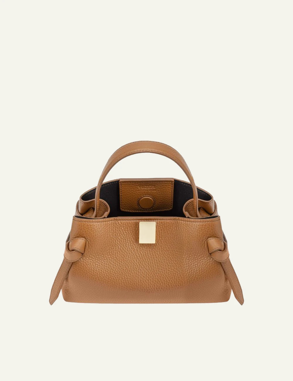 Yuzefi Gyoza Mini pebble leather bag hazel open view