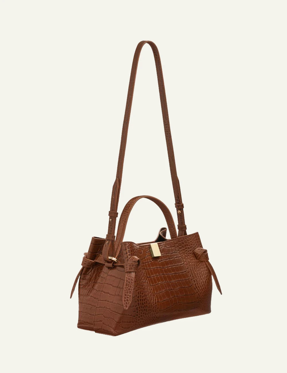 Yuzefi Gyoza sierra embossed leather top handle bag side