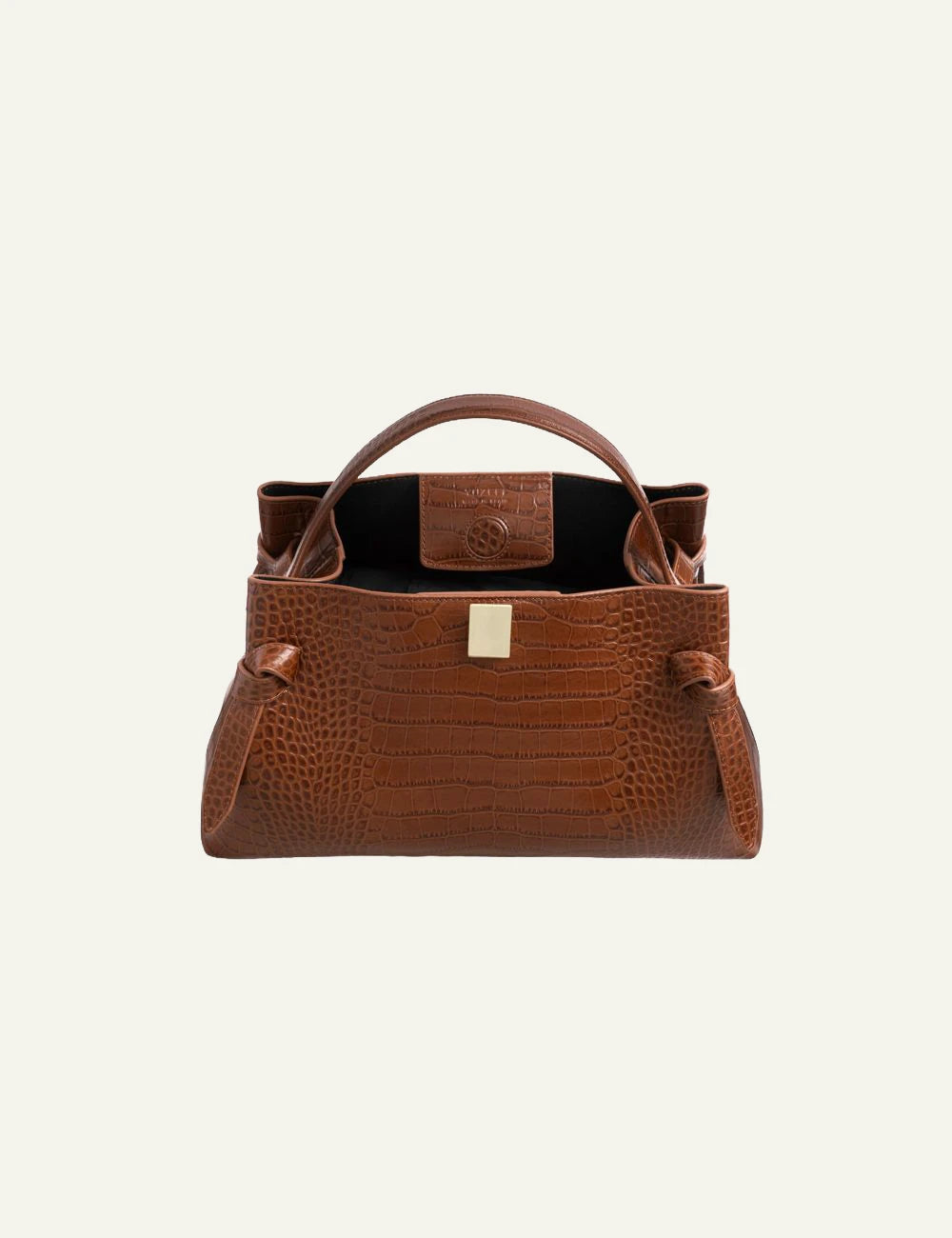 Yuzefi Gyoza sierra embossed leather top handle bag top