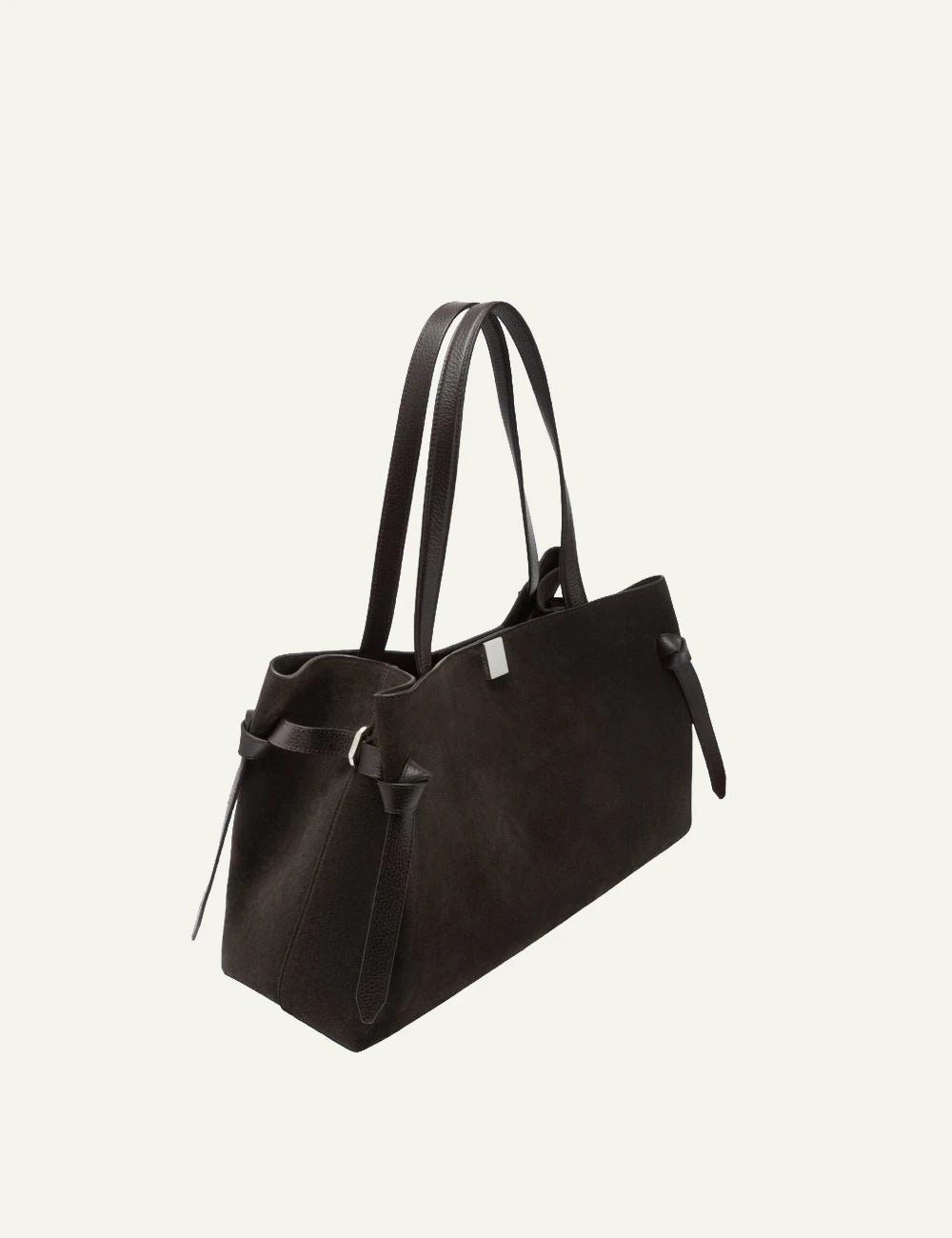 Yuzefi Gyoza Tote ganache suede shoulder bag side