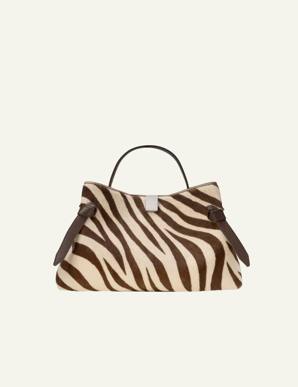 Yuzefi Gyoza zebra print pony hair top handle bag