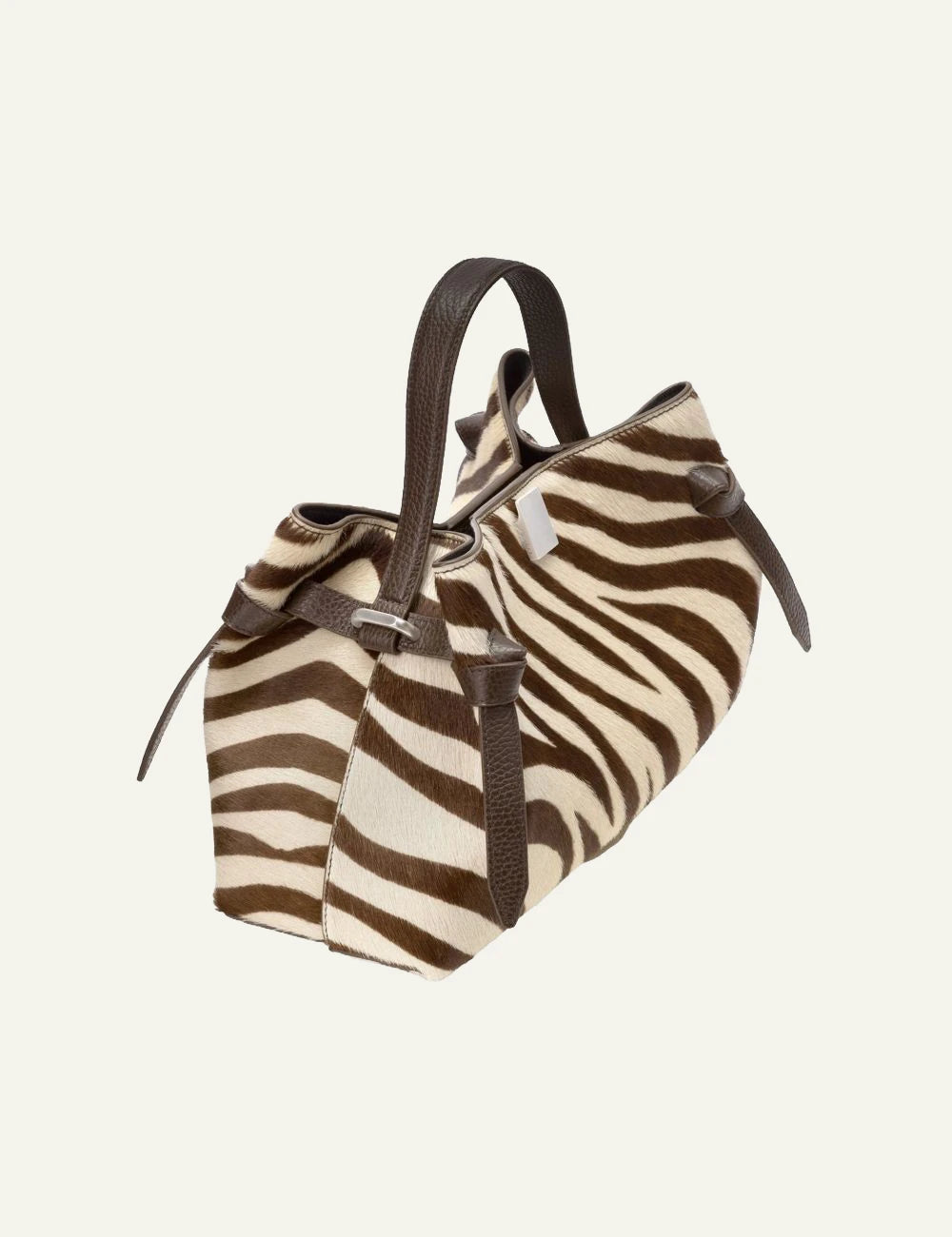 Yuzefi Gyoza zebra print pony hair top handle bag top