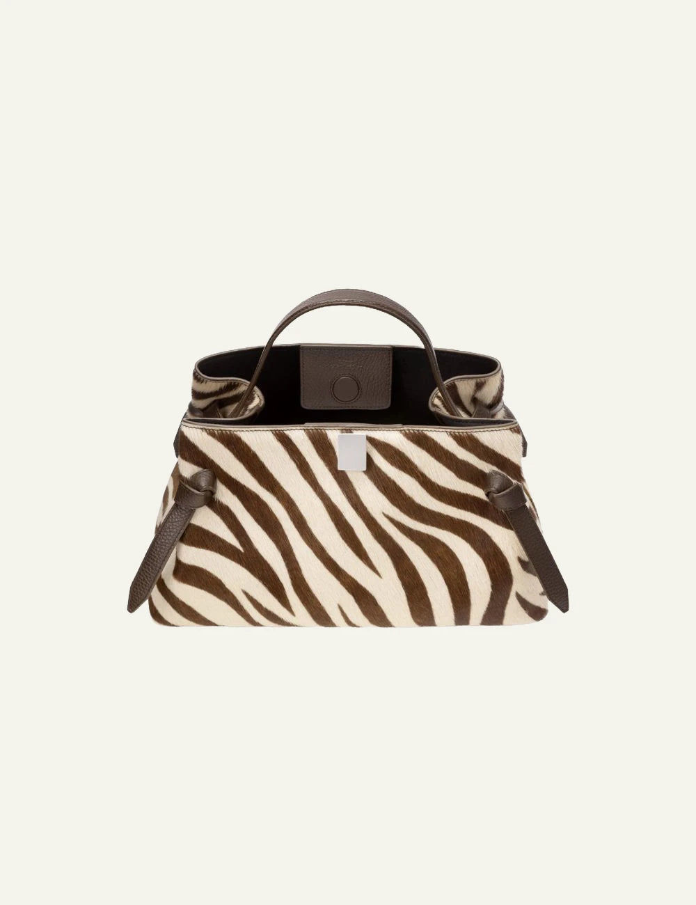 Yuzefi Gyoza zebra print pony hair top handle bag top