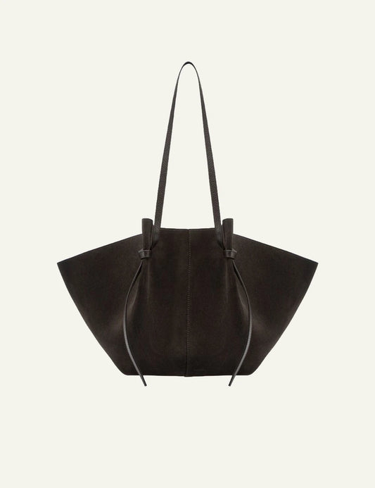 Yuzefi Large Mochi ganache suede shoulder tote bag