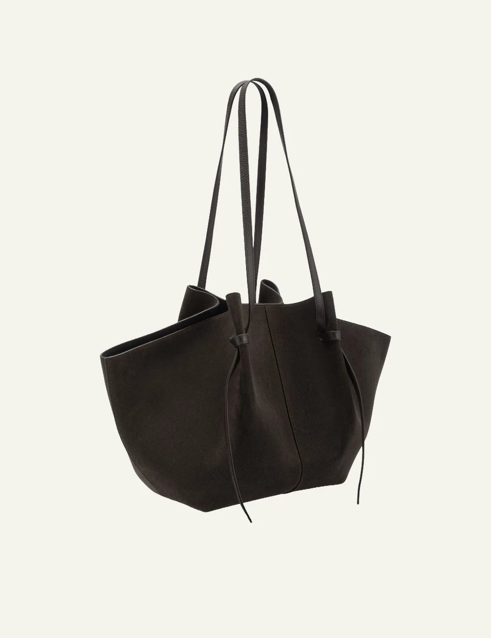 Yuzefi Large Mochi ganache suede shoulder tote bag side