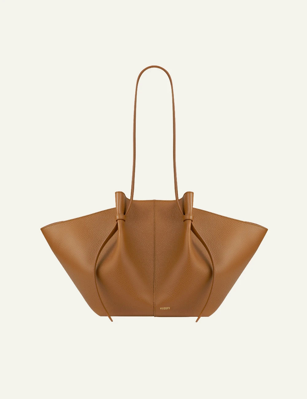 Yuzefi Large Mochi hazel pebble leather shoulder tote bag