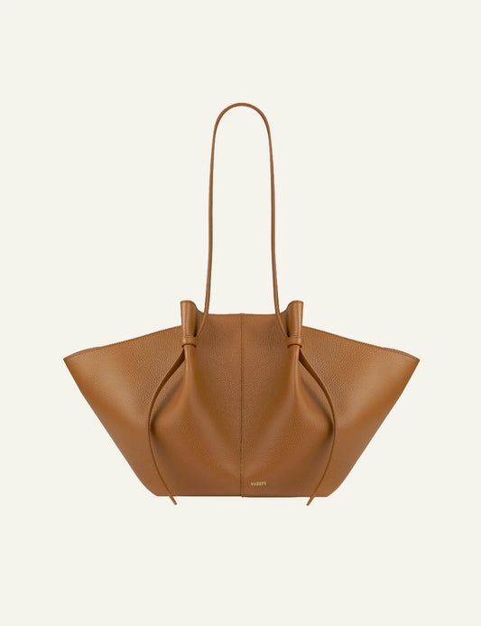Yuzefi Large Mochi hazel pebble leather shoulder tote bag