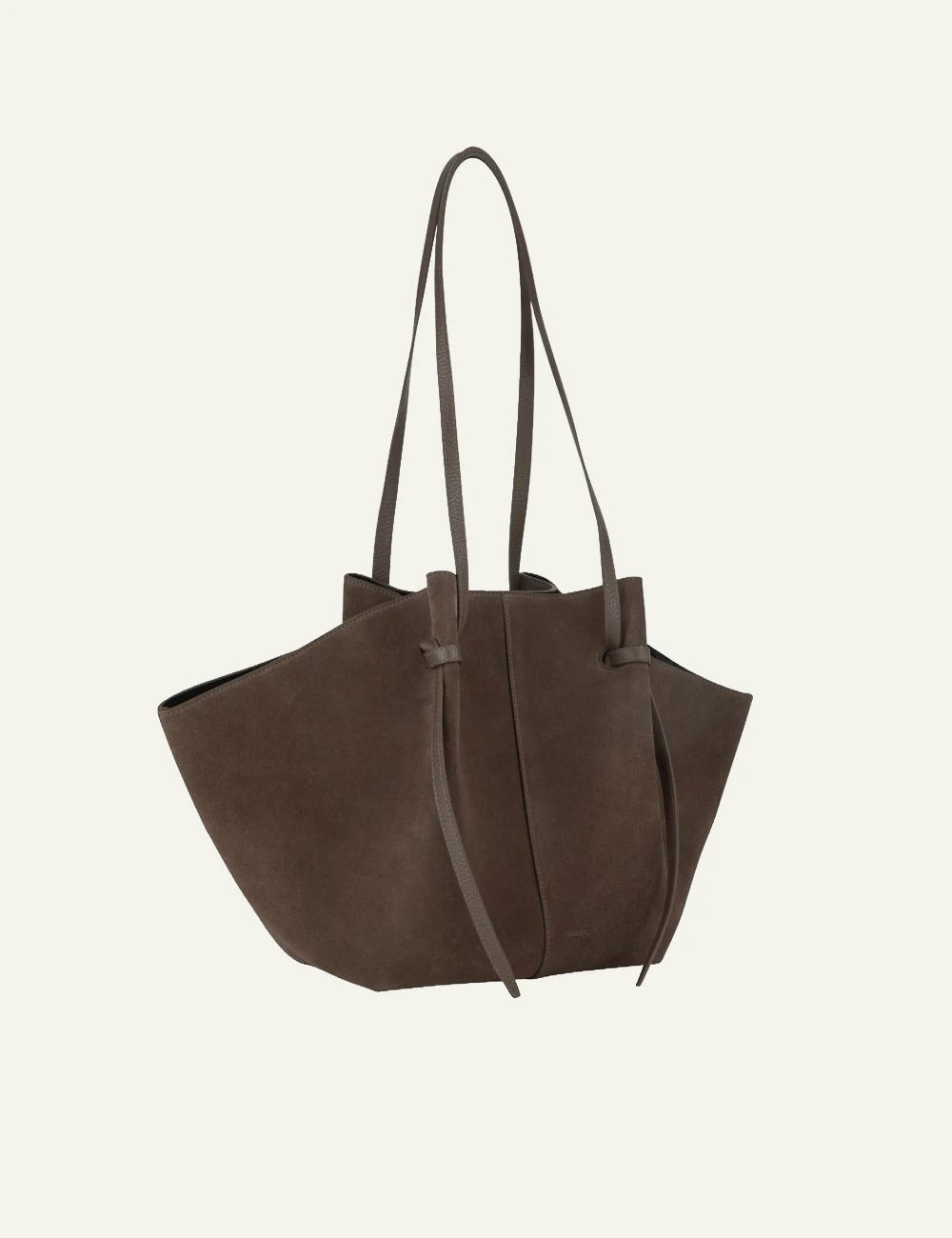 Yuzefi Large Mochi nutmeg suede shoulder tote bag side