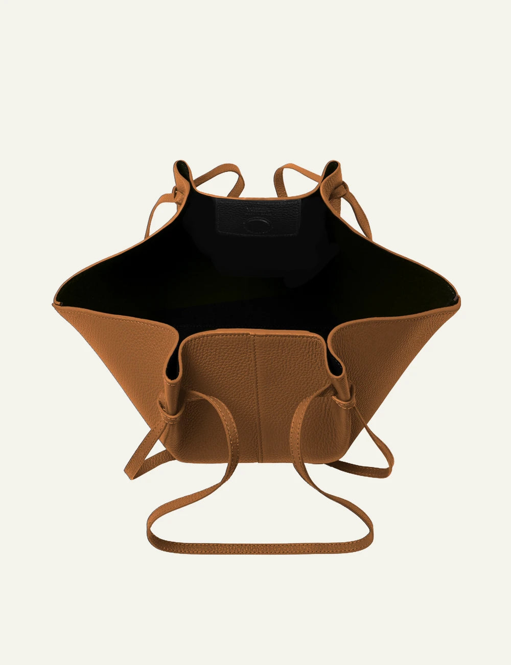 Yuzefi Mochi hazel leather tote bag interior view