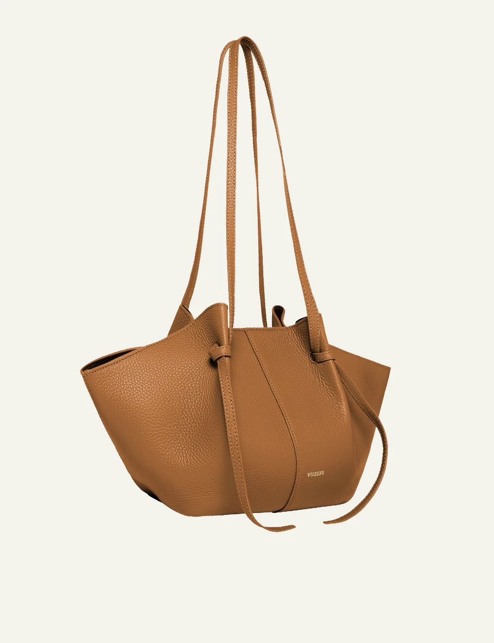 Yuzefi Mochi hazel leather tote bag side view