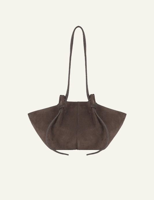Yuzefi Mochi nutmeg suede shoulder tote bag