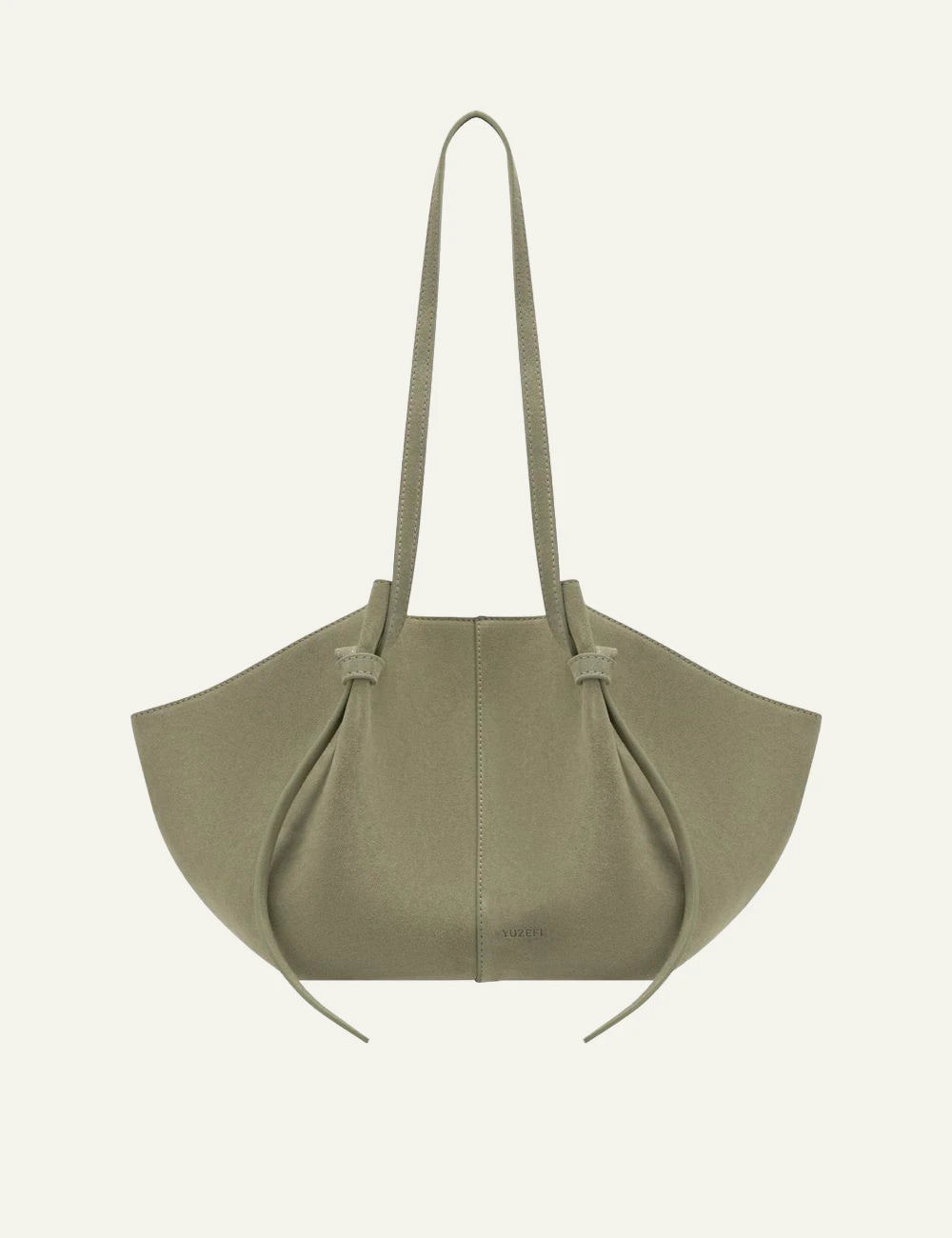 Yuzefi Mochi olive suede tote bag front view