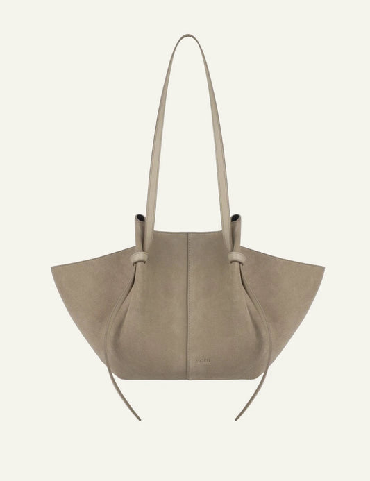 Yuzefi Mochi suede tote bag sand front view