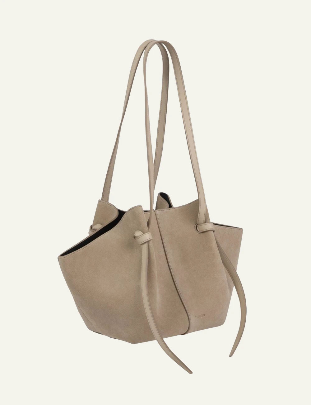 Yuzefi Mochi suede tote bag sand side view