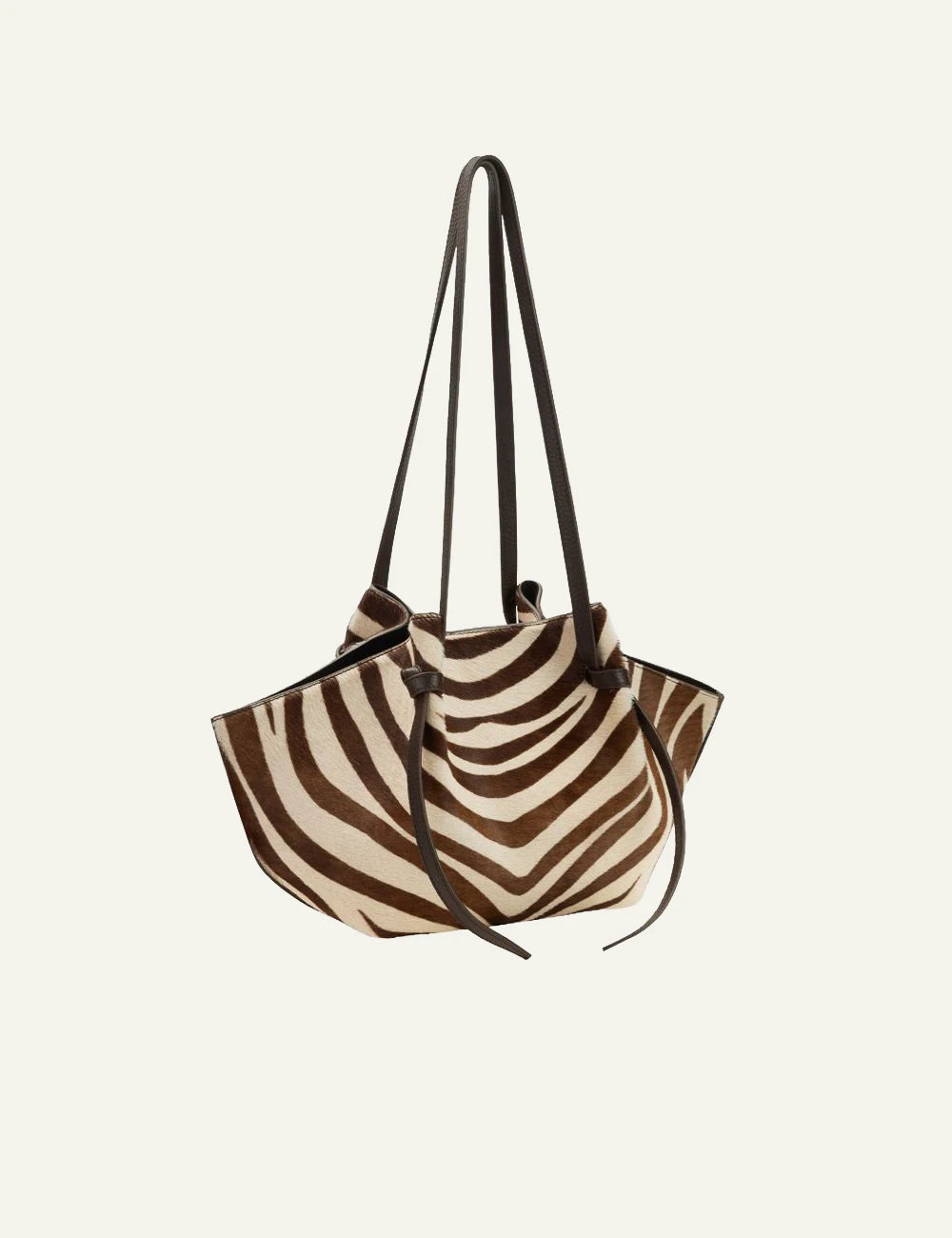 Yuzefi Mochi zebra print pony hair shoulder tote bag side