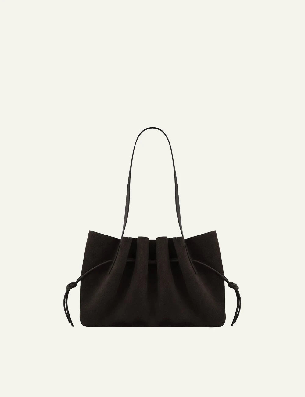Yuzefi Scallop Shoulder ganache suede shoulder bag