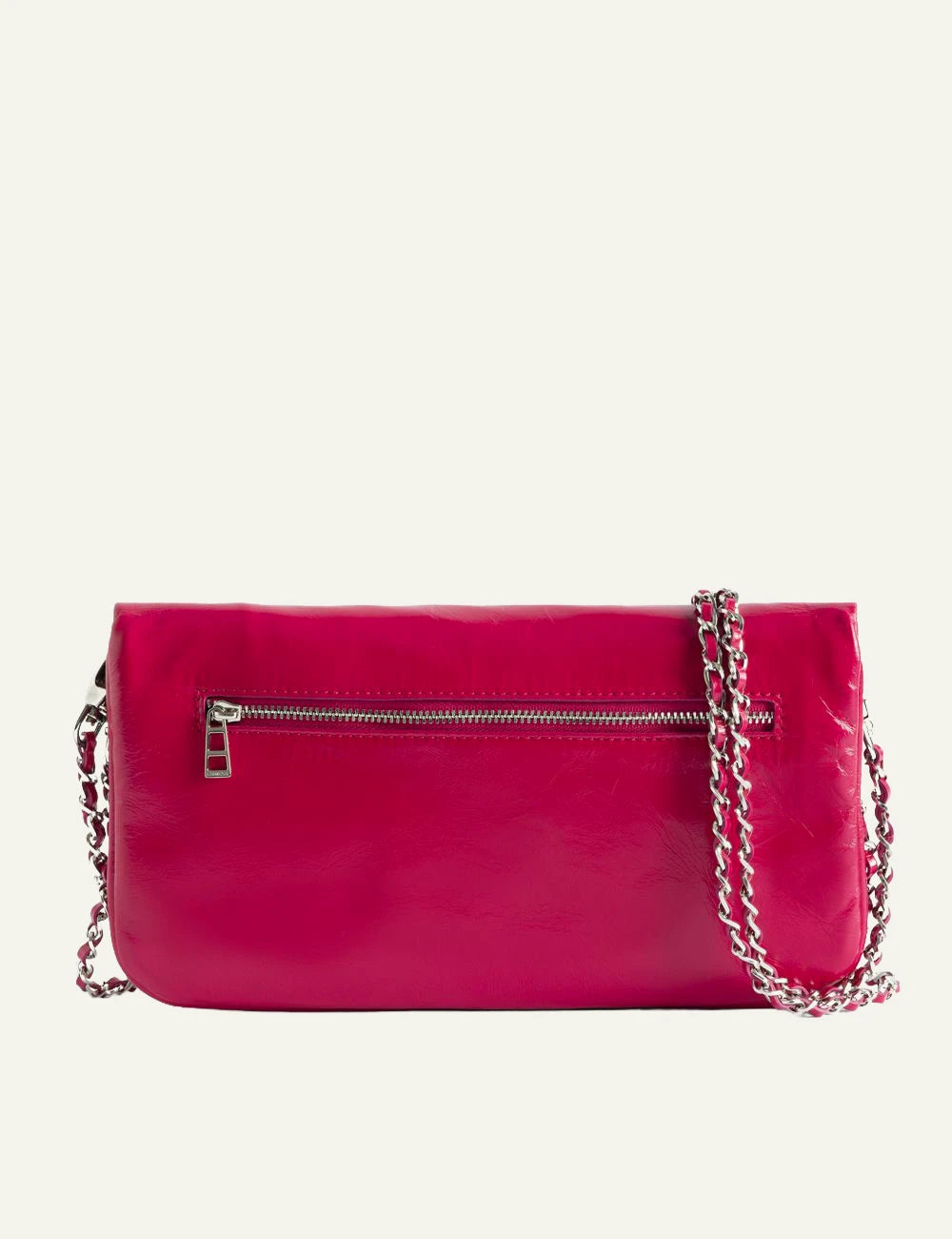 Zadig Voltaire clutch patent leather podium wings back view