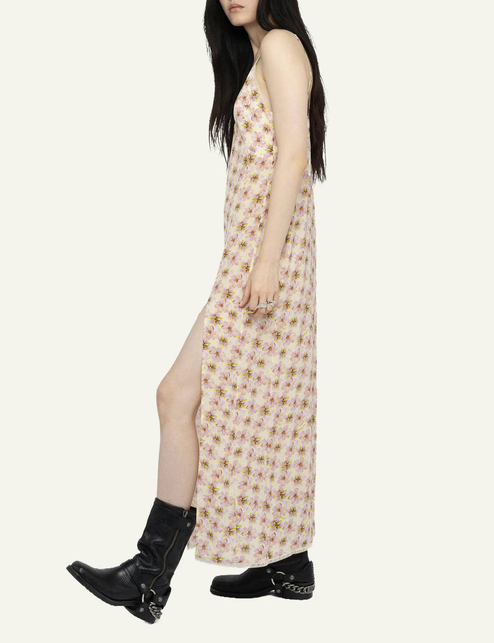Zadig Voltaire floral maxi dress pear viscose lingerie style side
