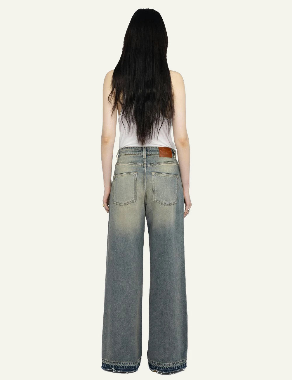 Zadig Voltaire light blue loose fit jeans mid rise back