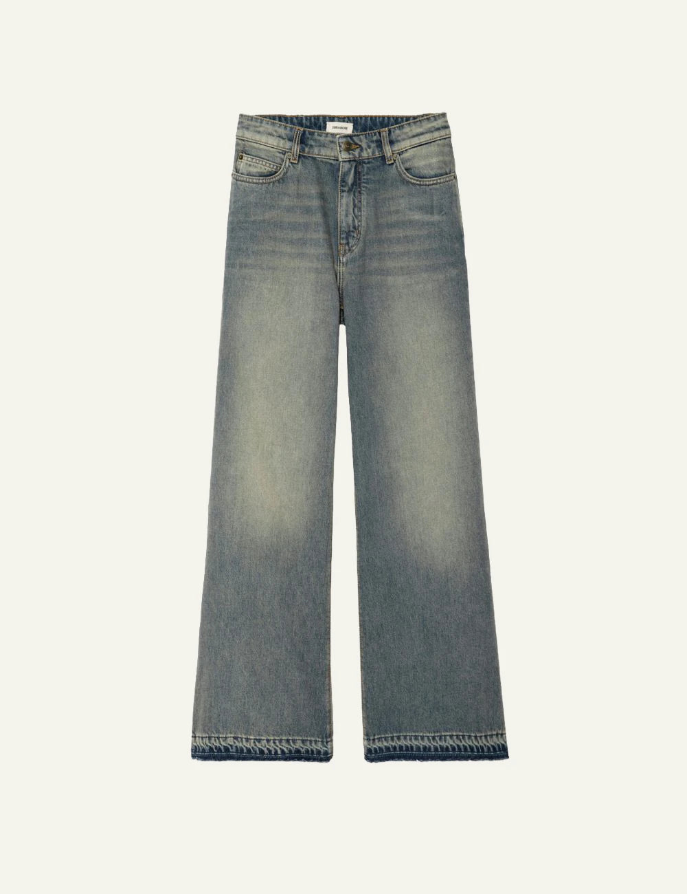 Zadig Voltaire light blue loose fit jeans mid rise front flat