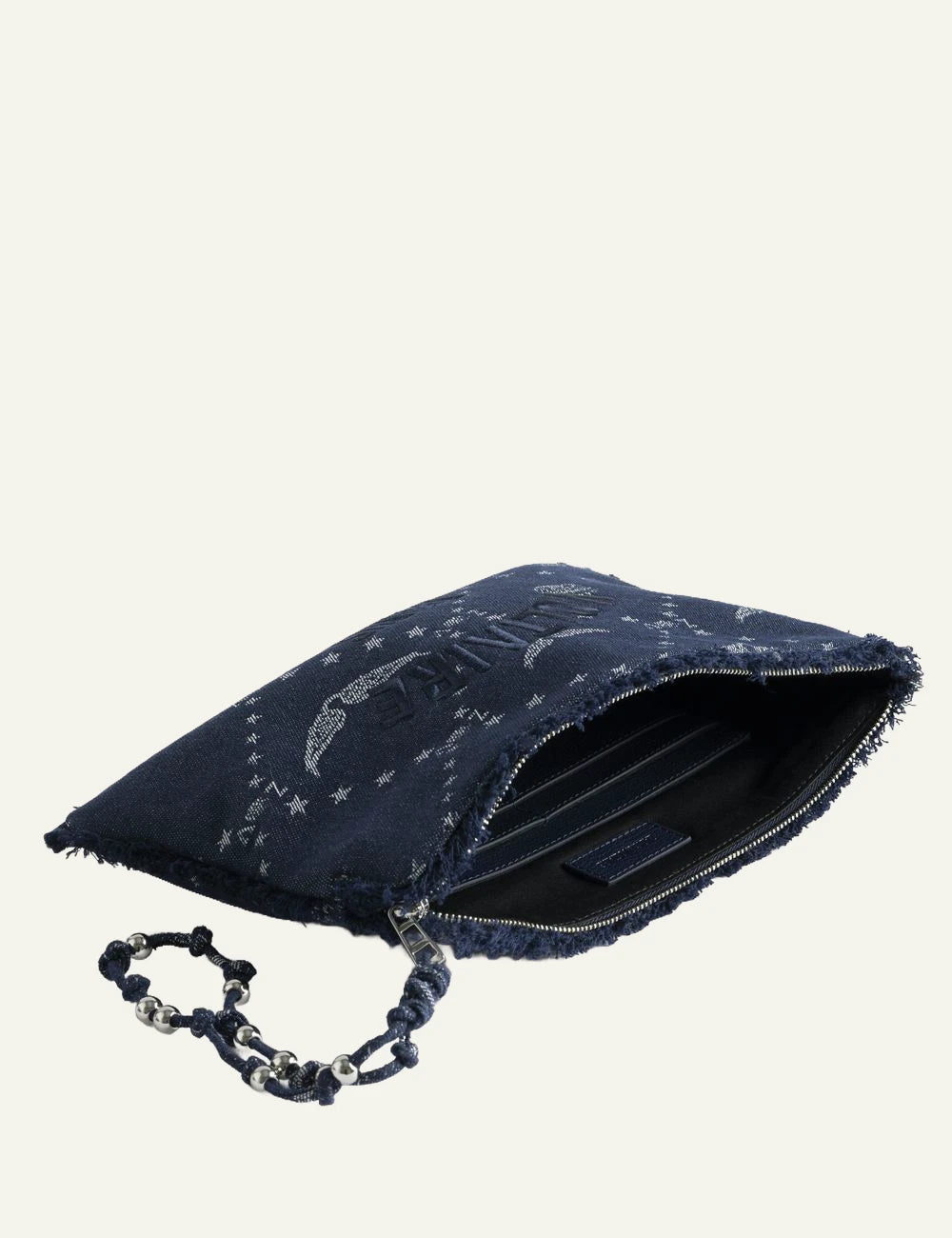 Zadig Voltaire monogram denim clutch blue top view