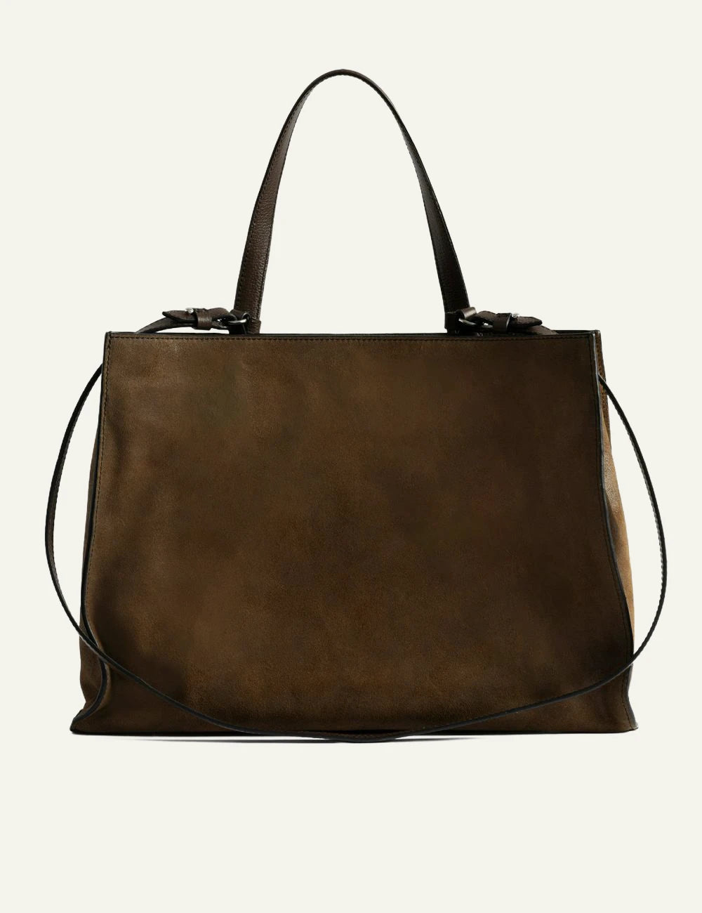 Zadig Voltaire suede leather bag wood brown back view