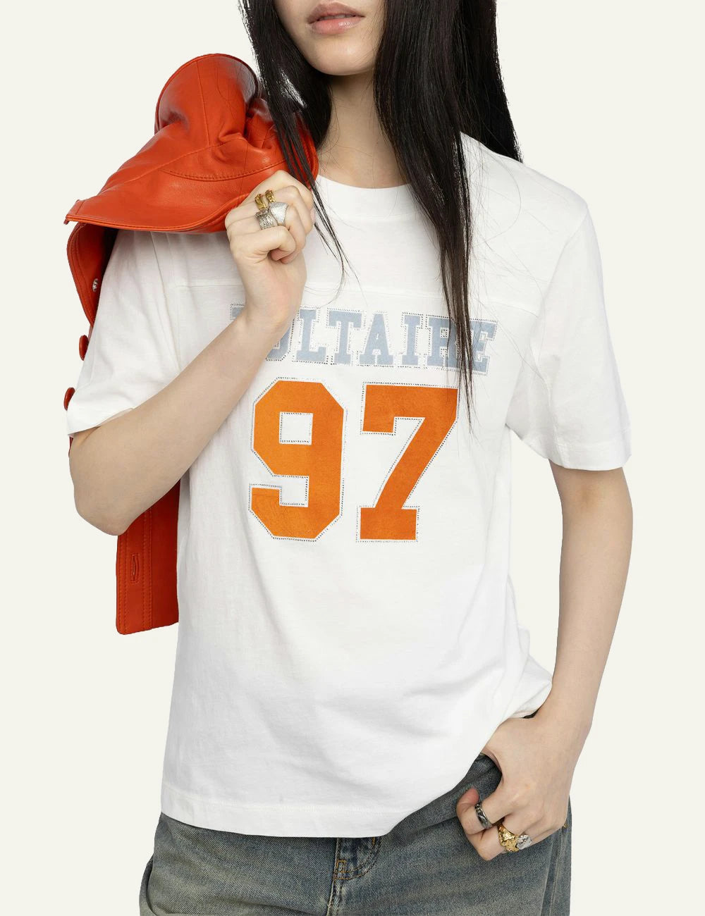 Zadig Voltaire Voltaire 97 t-shirt white cotton front model print detail