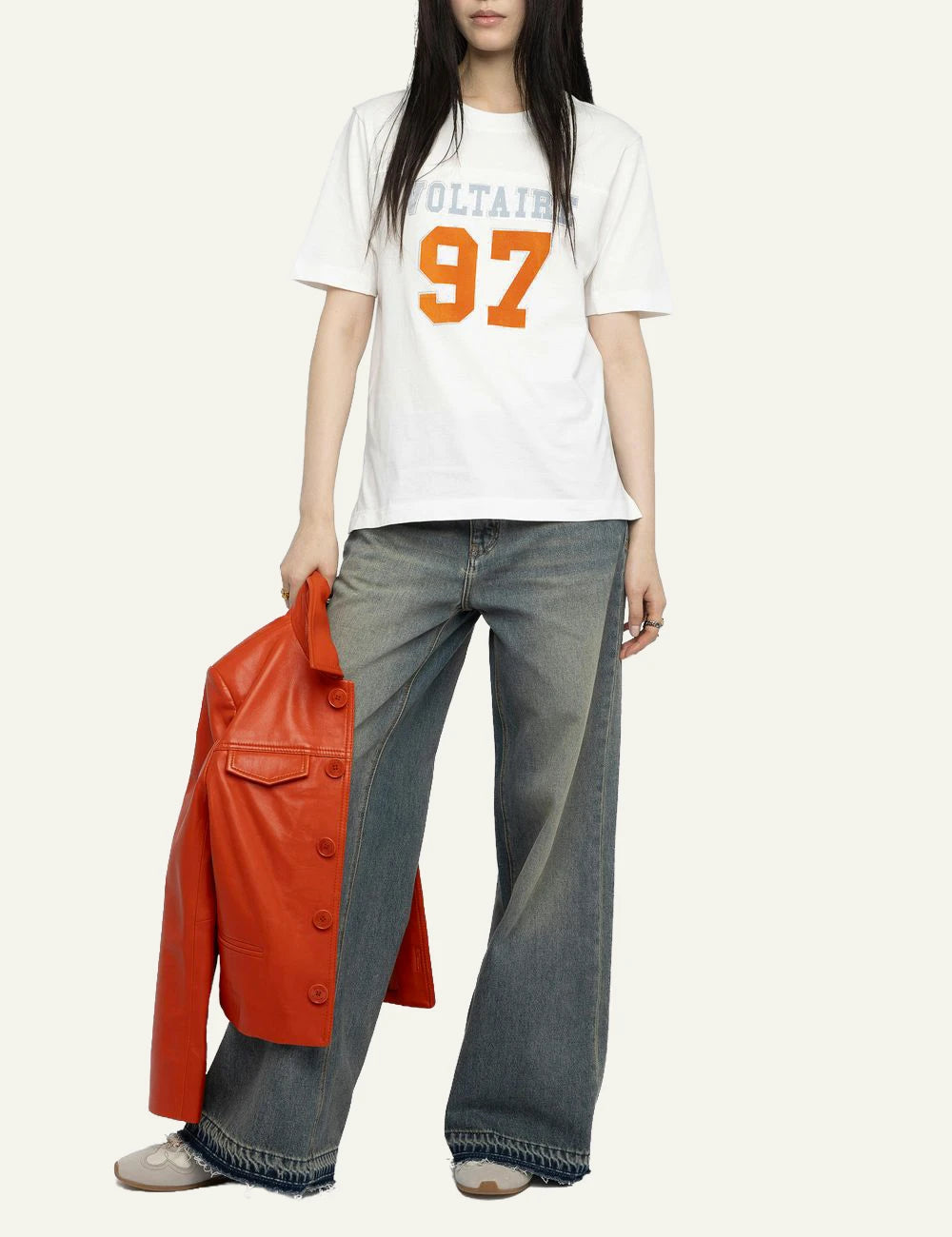 Zadig Voltaire Voltaire 97 t-shirt white cotton front full body print detail