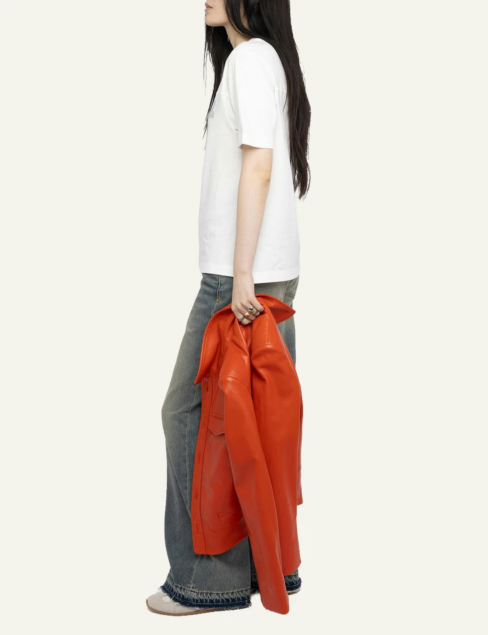 Zadig Voltaire Voltaire 97 t-shirt white cotton side print detail