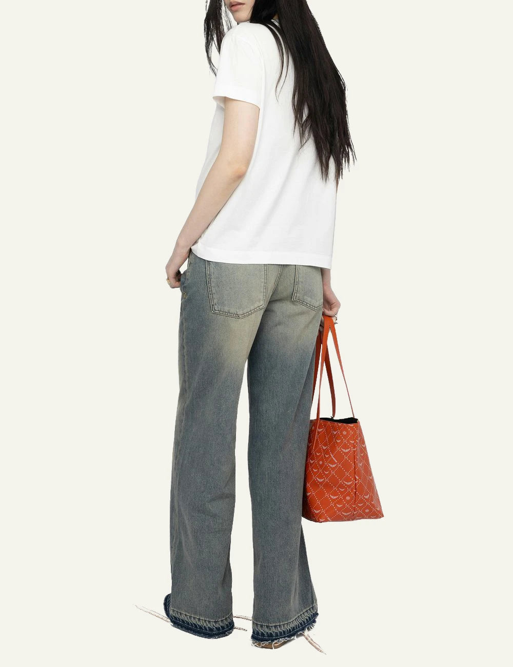 Zadig Voltaire white cotton t-shirt wings brooch back