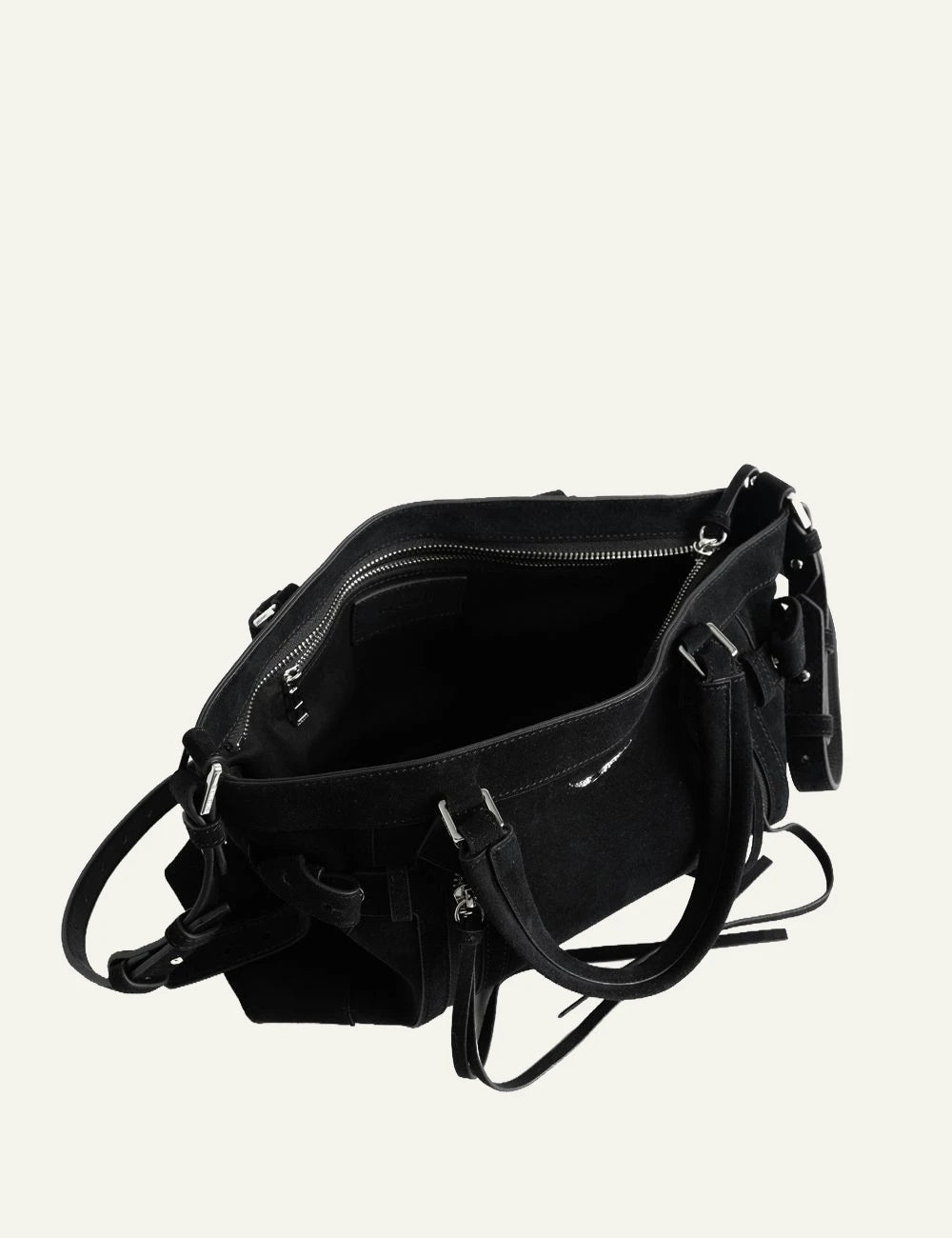 Zadig & Voltaire women's black suede Madison Small bag  interior view