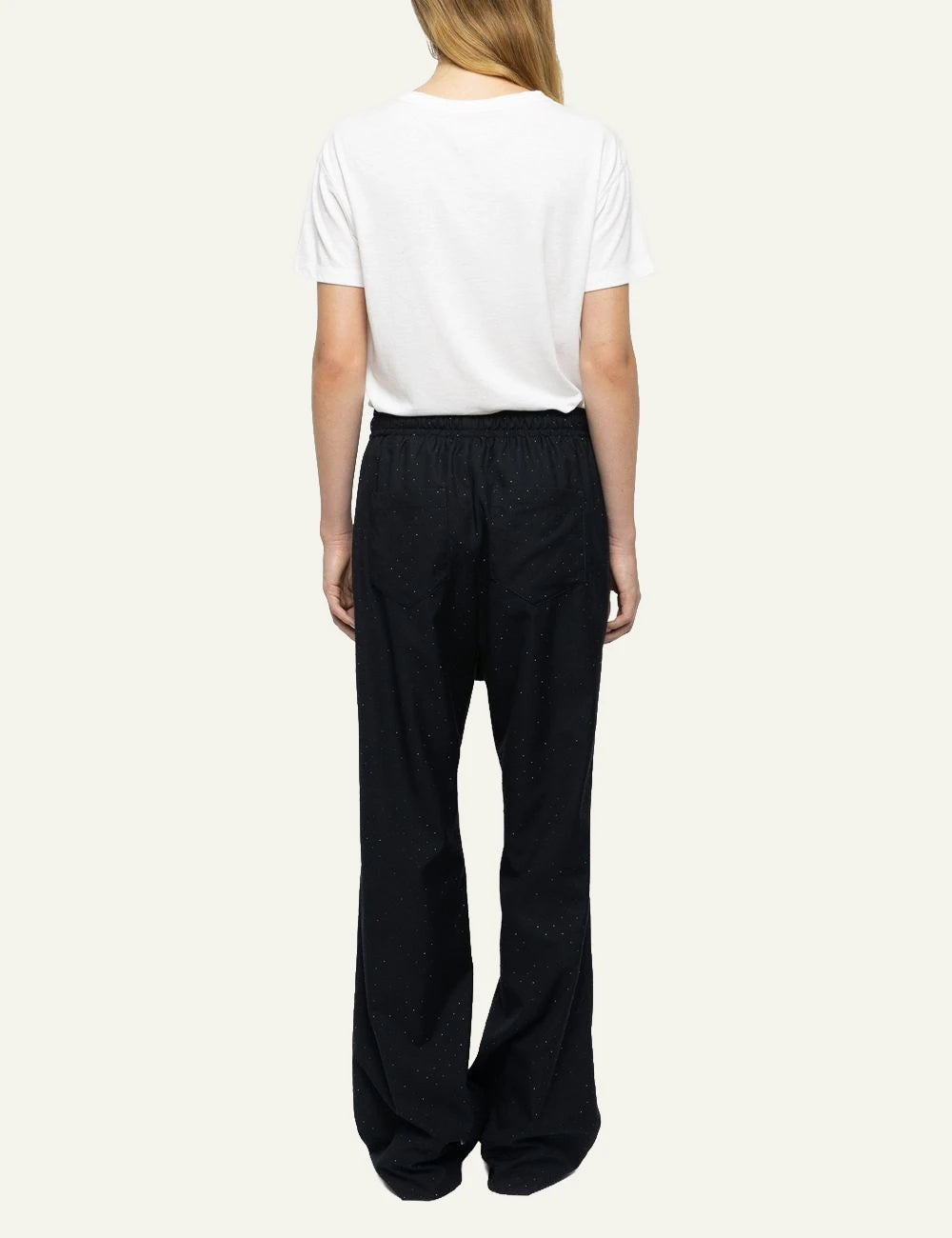 Zadig & Voltaire women's dark blue rhinestone tailored trousers  back view