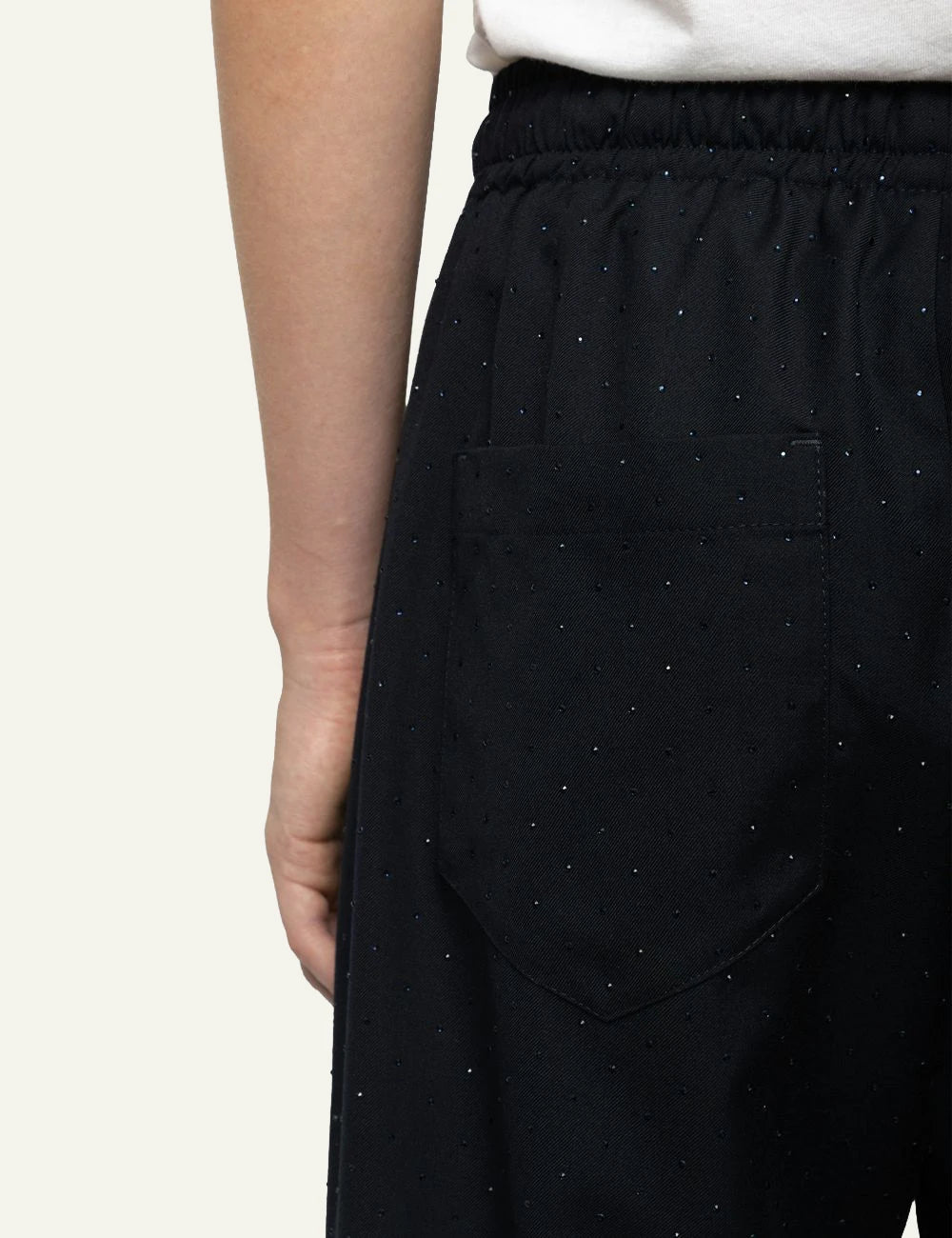 Zadig & Voltaire women's dark blue rhinestone tailored trousers  close up details