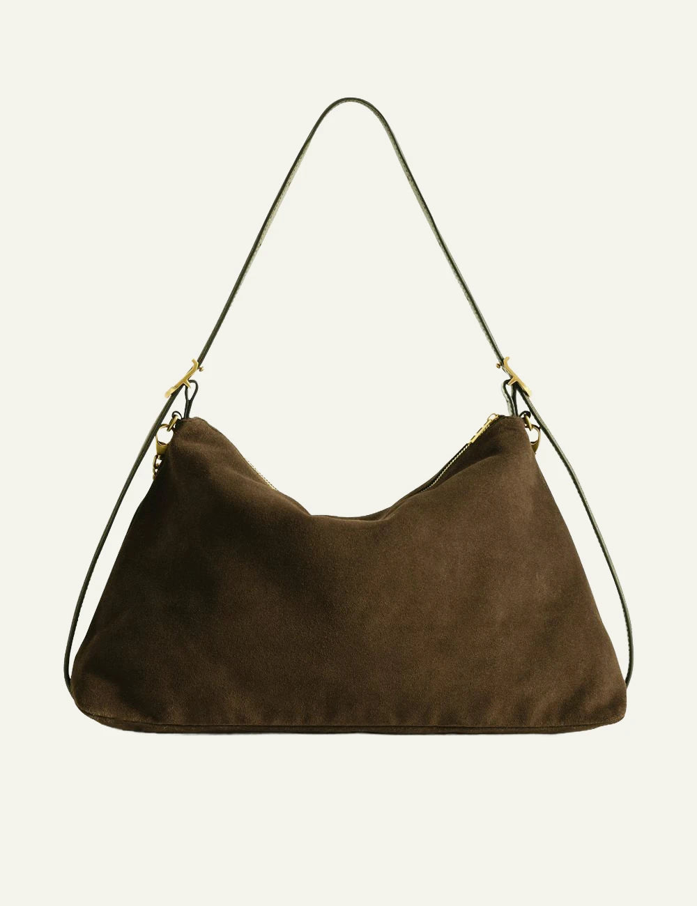 Zadig & Voltaire women's dark brown suede Jim bag with gold chain back view